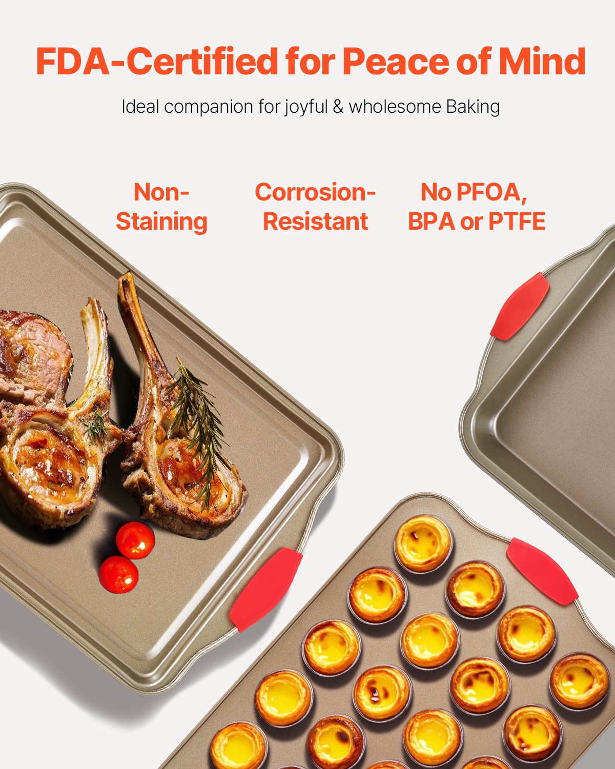 10-Piece Nonstick Carbon Steel Bakeware Set with Silicone Handles