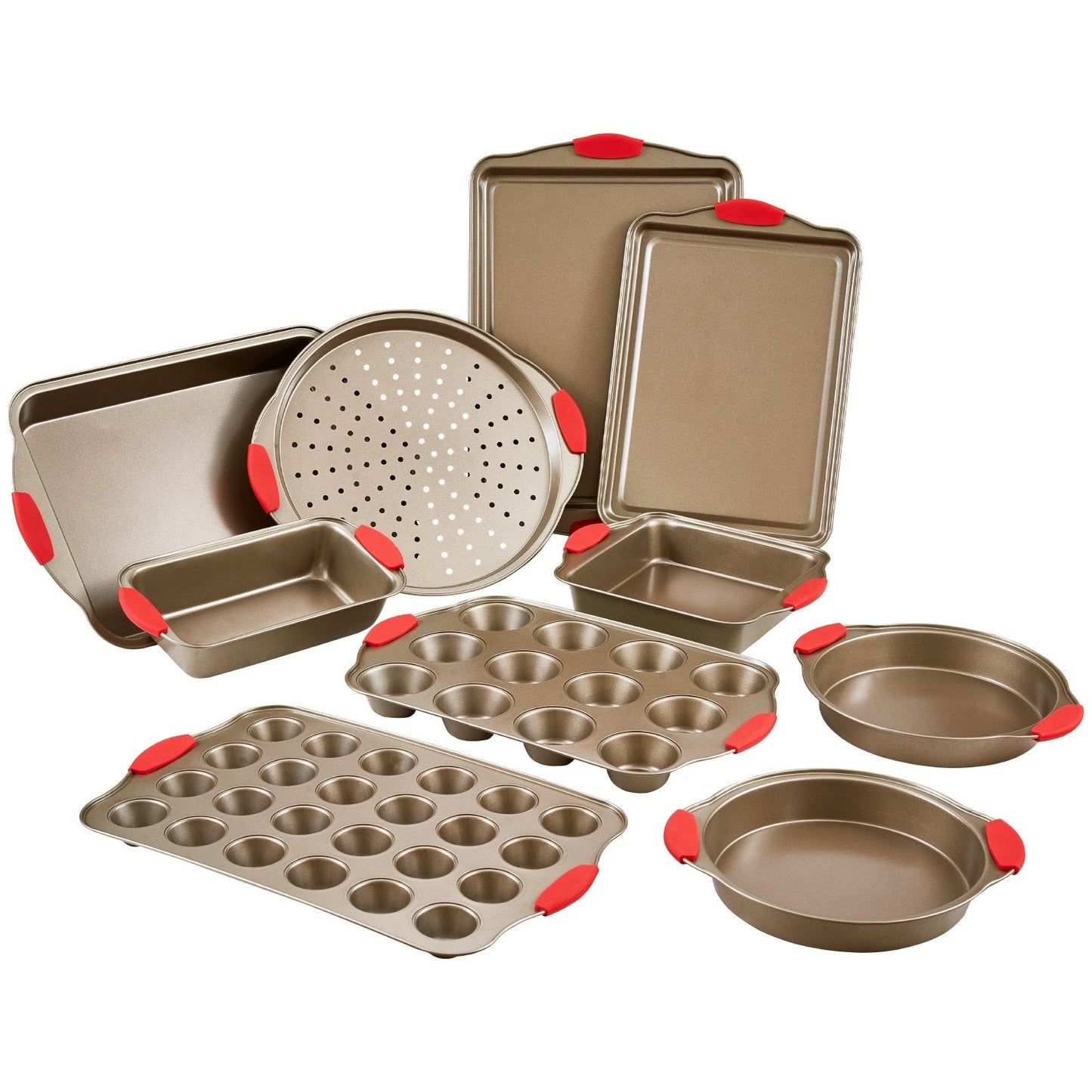 10-Piece Nonstick Carbon Steel Bakeware Set with Silicone Handles