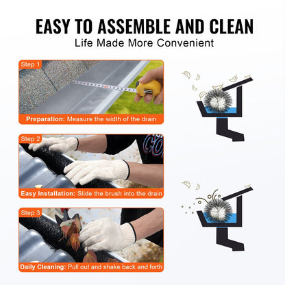 Gutter Cleaning Brush Set, 18.3m Total, 110mm Diameter, 20 Pack Leaf Guard