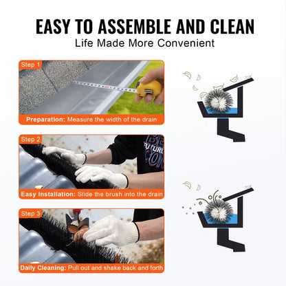 Gutter Cleaning Brush Set, 18.3m Total Length, 133mm Diameter, 20 Pack