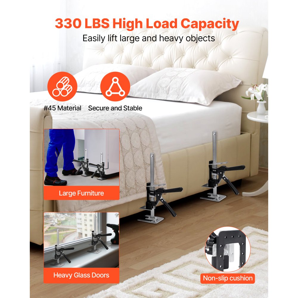VEVOR Labor Saving Arm Jack 2 PCS 150kg Bearing Capacity Lifting to 180mm Black
