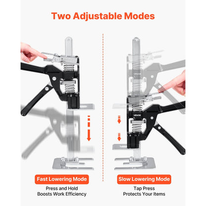 VEVOR Labor Saving Arm Jack 2 PCS 200kg Capacity 2 Modes Lifting to 165mm Black