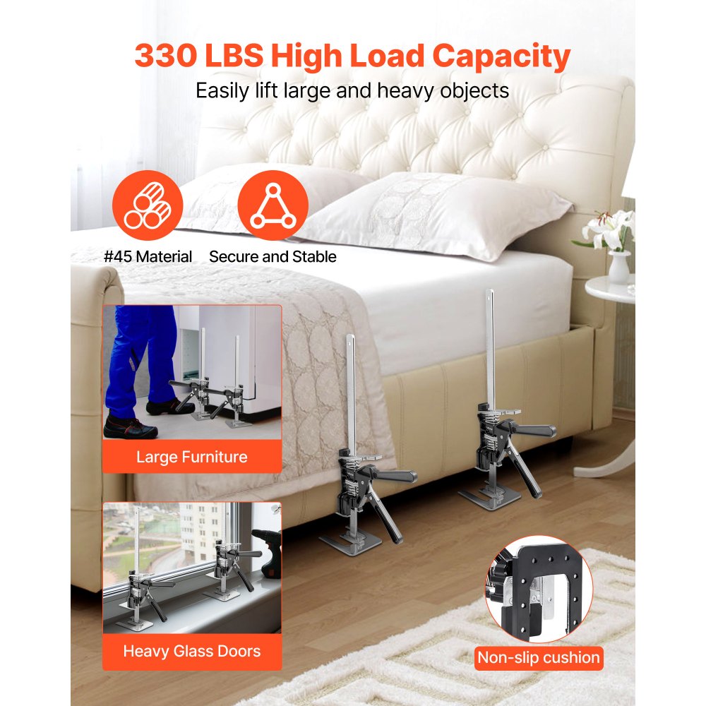 VEVOR Labor Saving Arm Jack 2 PCS 150kg Bearing Capacity Lifting to 250mm Black