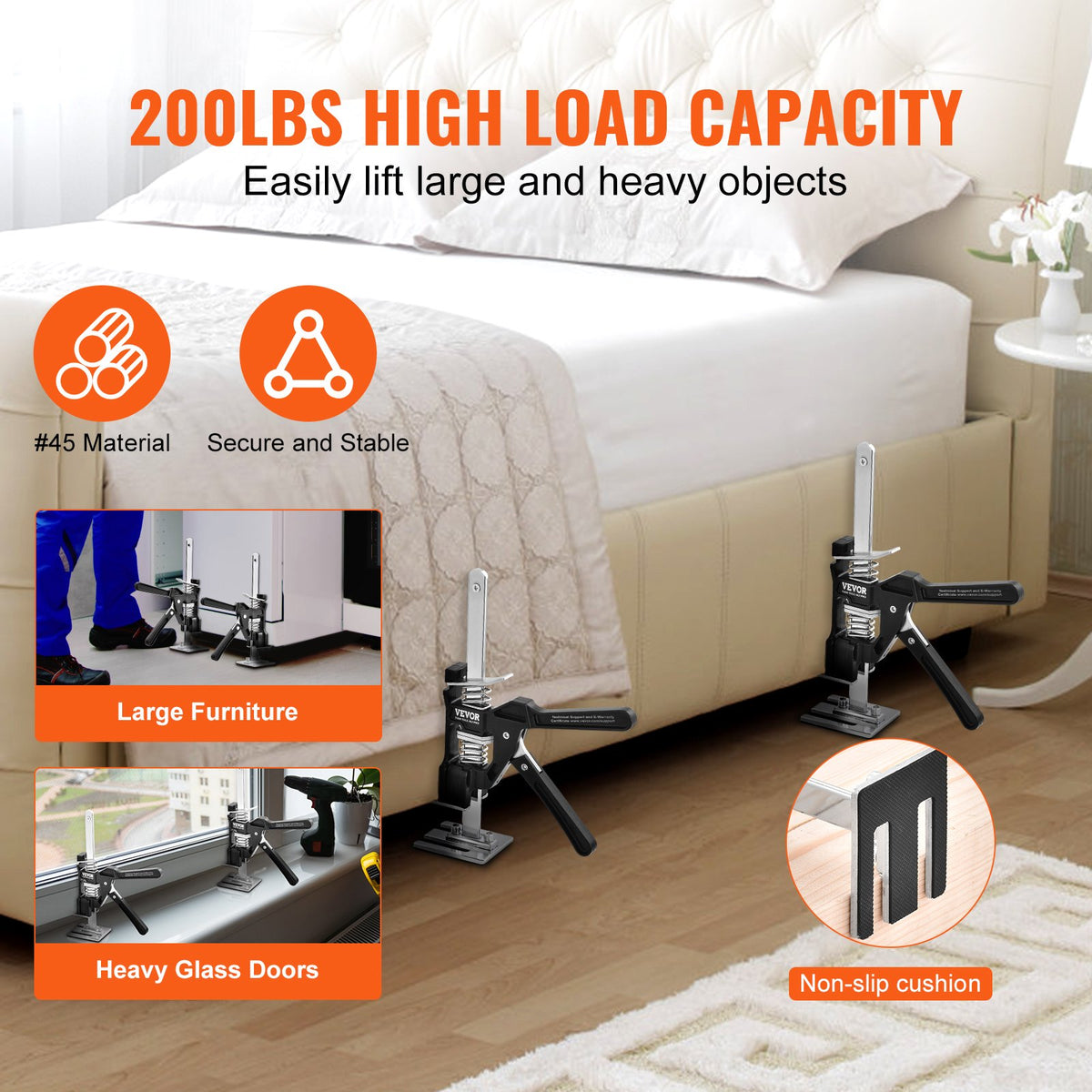 VEVOR Labor Saving Arm Jack, 2 PCS Bearing Capacity 90.7 kg, Lifting up to 120 mm,