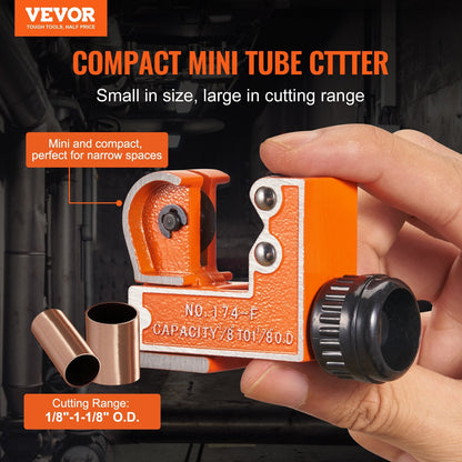 Compact Copper & Aluminum Pipe Cutter, 3-29mm Range, Durable SKD Blade