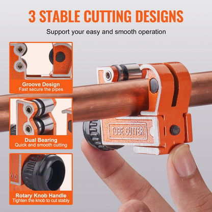 Compact Copper & Aluminum Pipe Cutter, 3-29mm Range, Durable SKD Blade