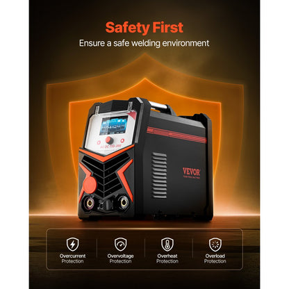 VEVOR 200A TIG Welder 6-In-1 AC/DC Welding Machine Pulse Spot MMA Stick IGBT LED