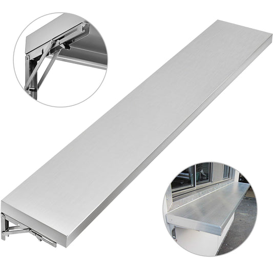 VEVOR Concession Shelf 70.8L x 11.4W Inch with Stainless Steel Frame and Surface