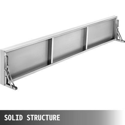 Foldable Stainless Steel Concession Shelf for Food Trailer, 1.8m x 0.29m
