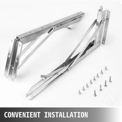 Foldable Stainless Steel Concession Shelf for Food Trailer, 1.8m x 0.29m