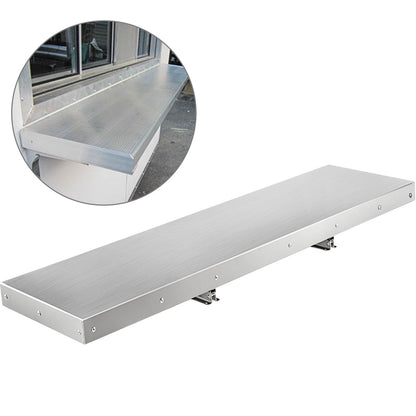Stainless Steel Folding Serving Shelf for Concession Trailers, 1.22m x 30.5cm