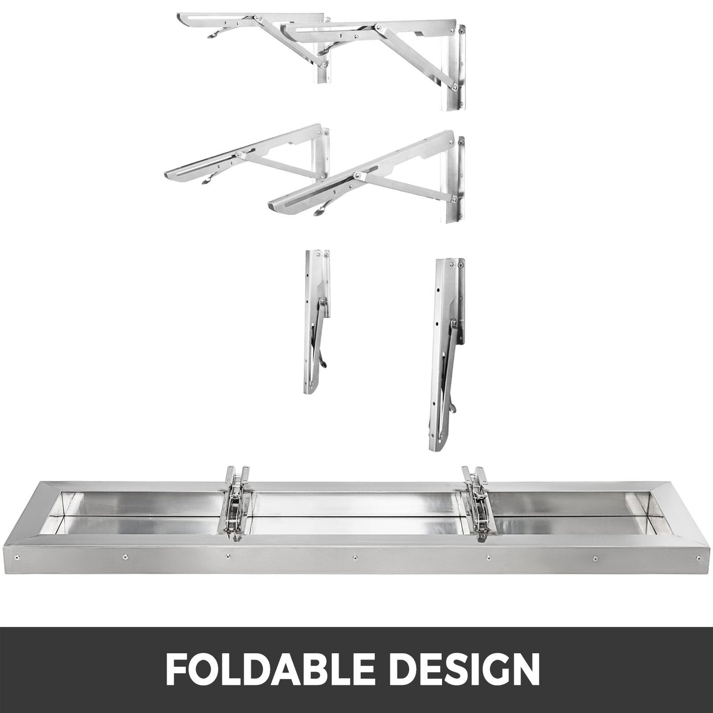 48 Inch Concession Shelf Stainless Steel Drop Down Folding Serving Food Shelf Stand