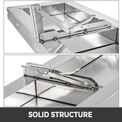 Stainless Steel Folding Serving Shelf for Concession Trailers, 1.22m x 30.5cm
