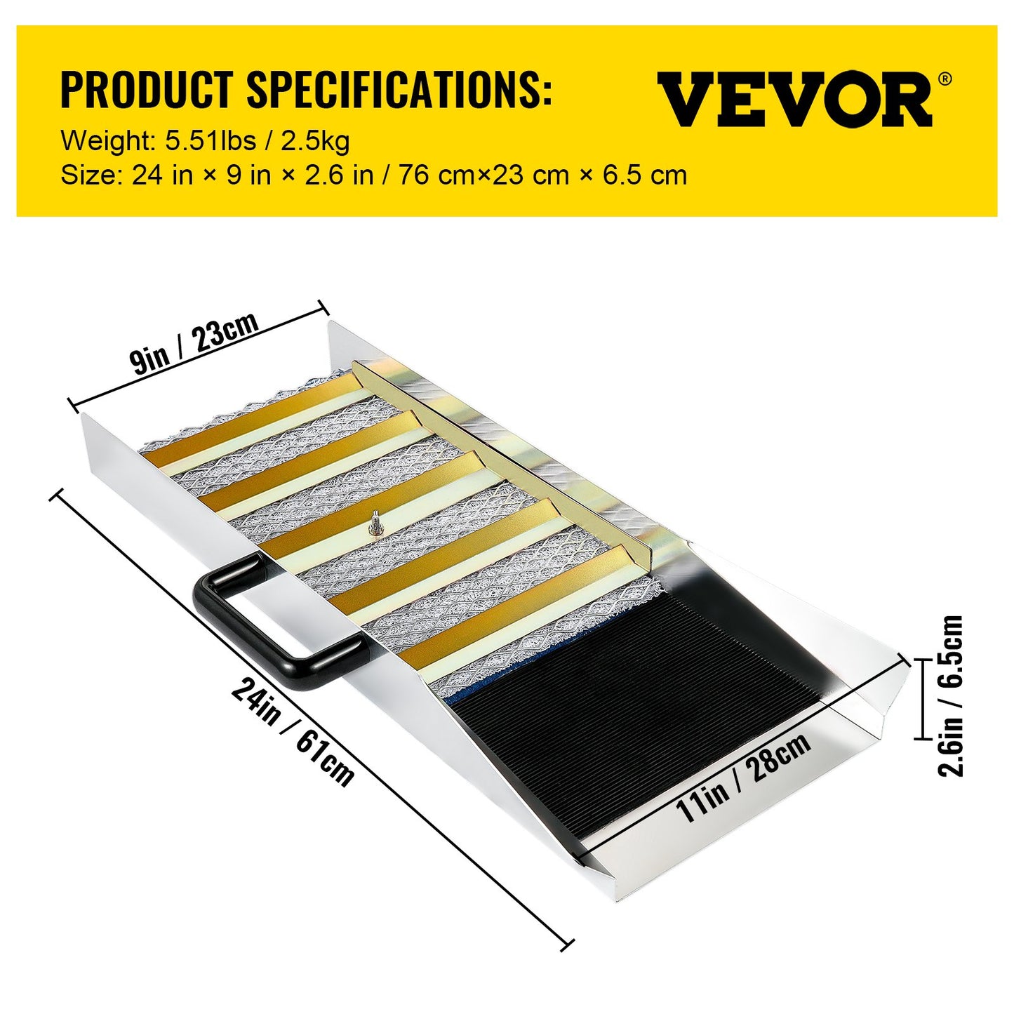 VEVOR Aluminum Alloy Sluice Box, Compact 24" Mini Sluice Boxes for Gold, Lightweight