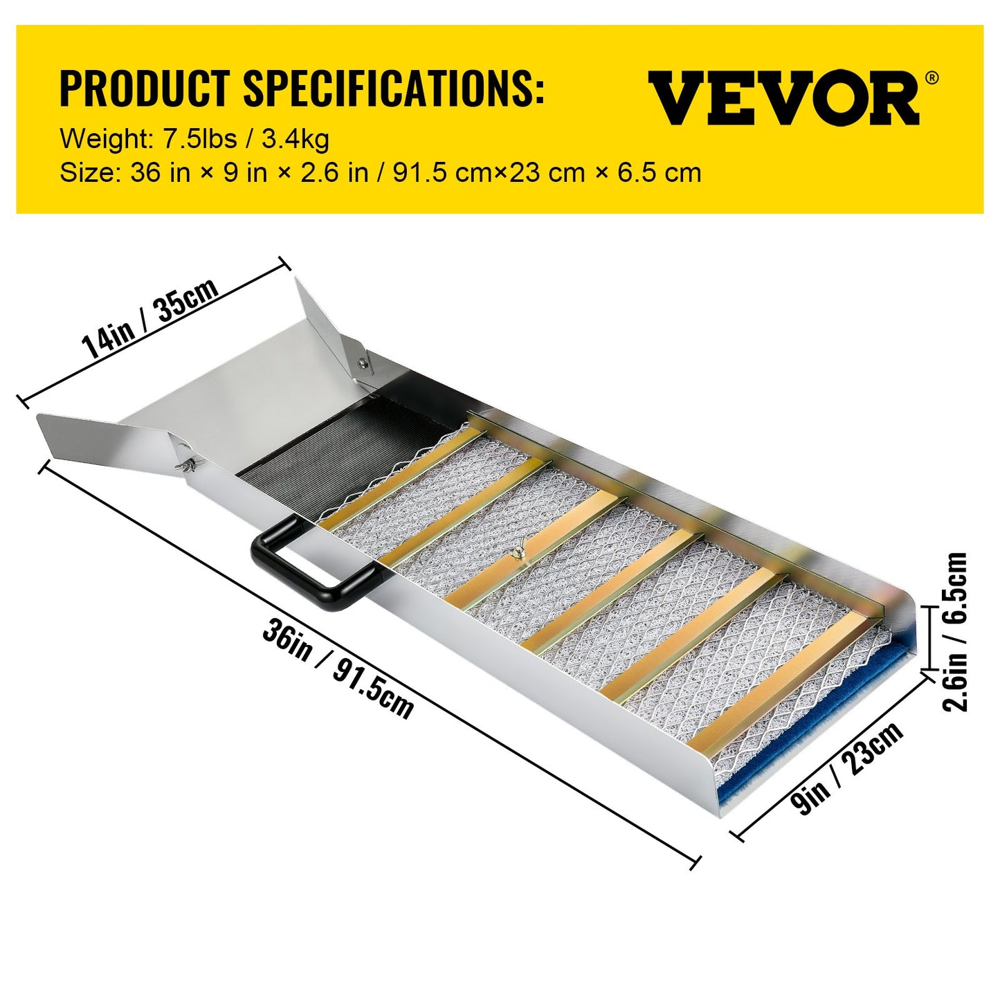 VEVOR Aluminum Alloy Sluice Box, Compact 36" Mini Sluice Boxes for Gold, Lightweight