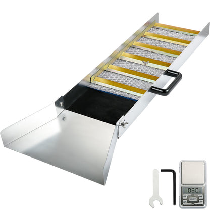 Compact Gold Prospecting Sluice Box, Aluminum Alloy, 0.9m, Lightweight Design