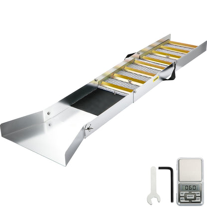 Folding Aluminum Alloy Sluice Box, 1.27m Portable Gold Prospecting Tool, Lightweight