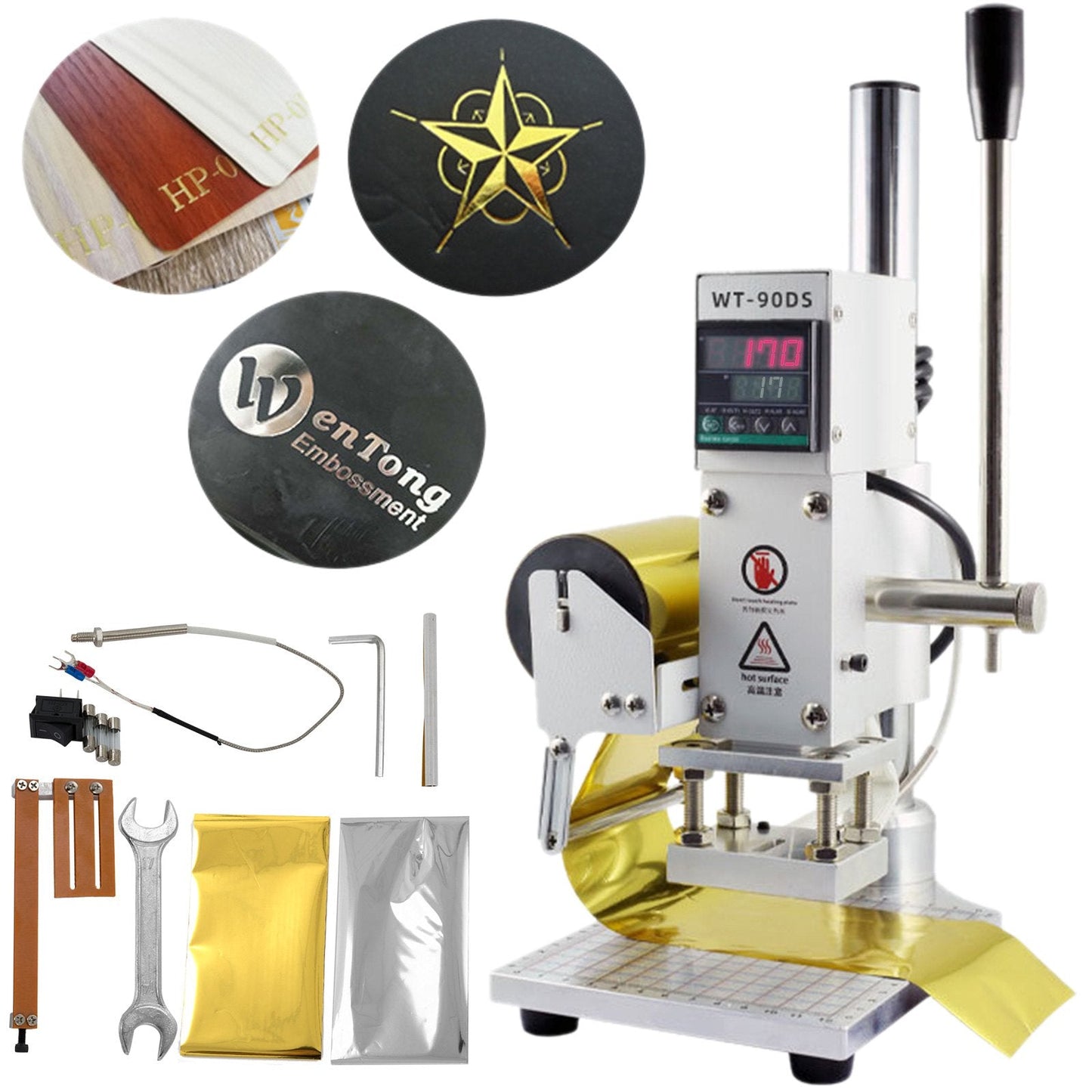 Digital Hot Foil Stamping Machine 0.1x0.13m with Temperature Control & Slider