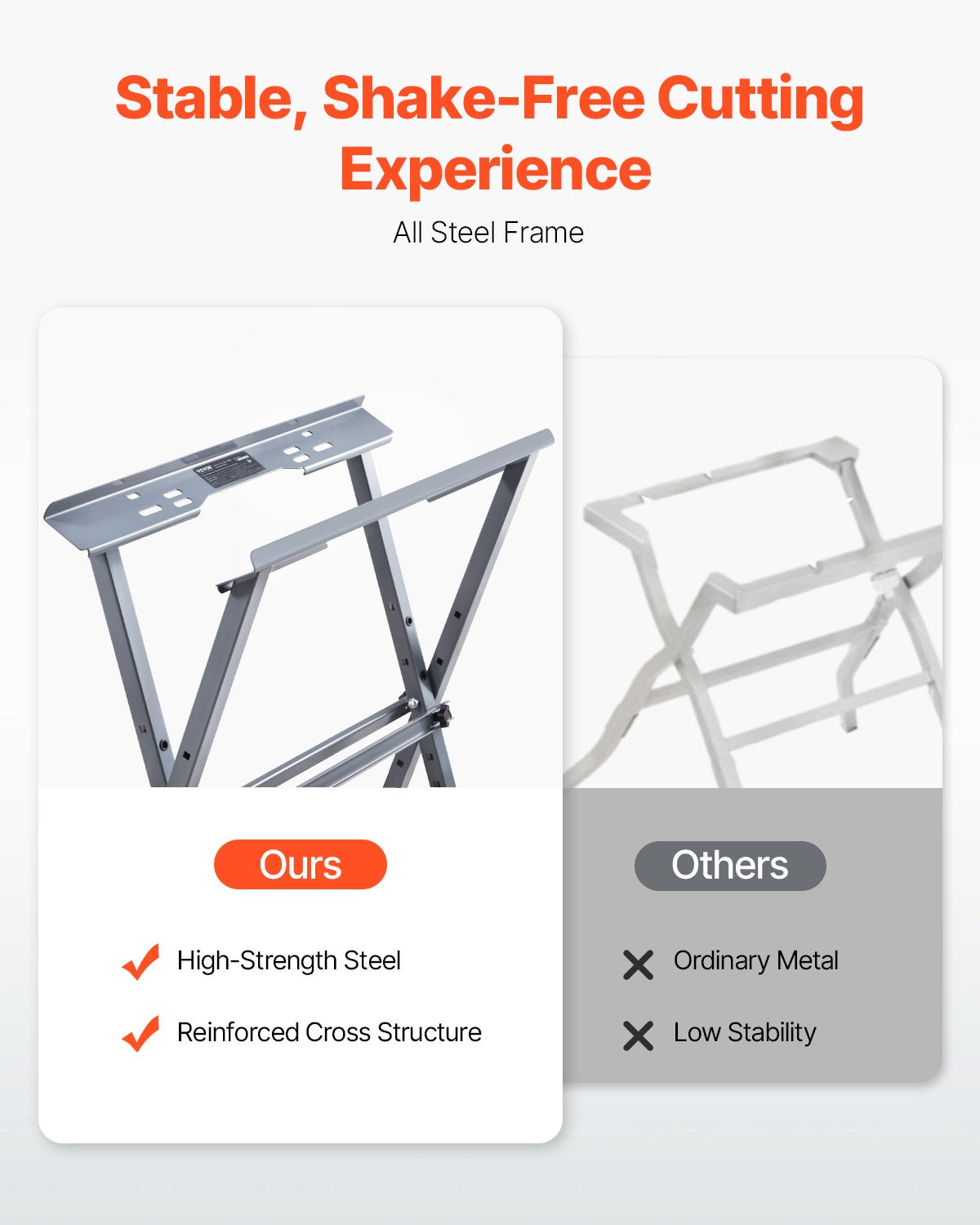 VEVOR Table Saw Folding Stand 158.76 kg Load Capacity Portable Table Saw Stand