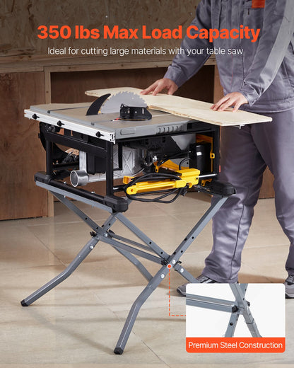 VEVOR Table Saw Folding Stand 158.76 kg Load Capacity Portable Table Saw Stand
