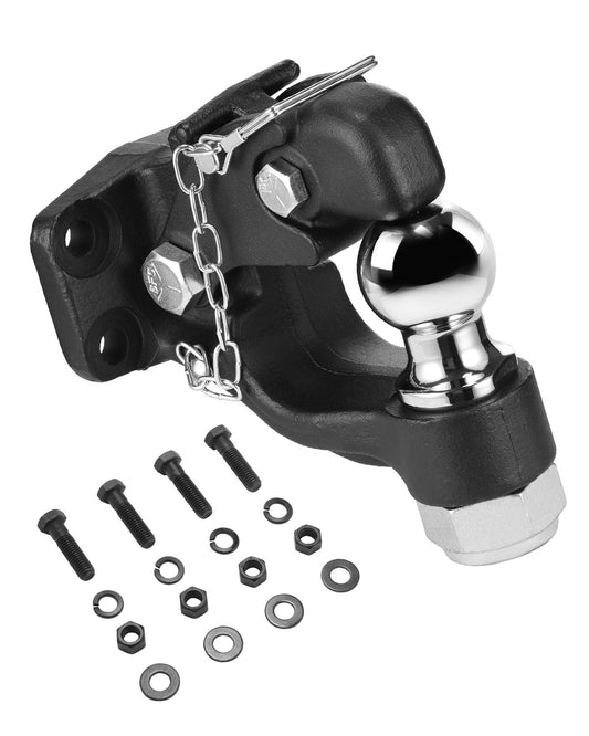 VEVOR Pintle Hitch Combination 50.4 mm Hitch Ball for 63.5-76.2 mm Lunette Ring