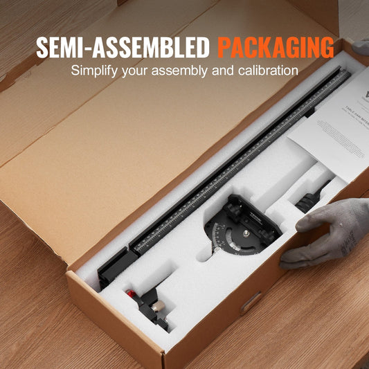 Precision Miter Gauge for Table Saws, Aluminum Alloy, 15 Angle Stops