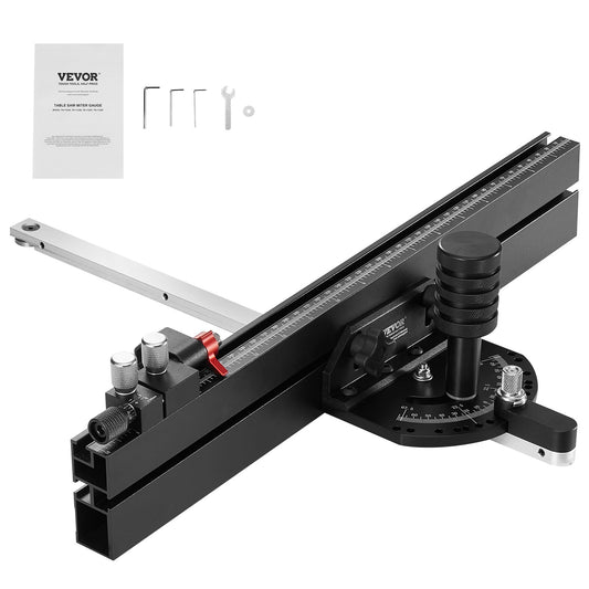VEVOR Precision Miter Gauge, Standard Slot 3/4'' x 3/8'', Aluminum Alloy Table Saw