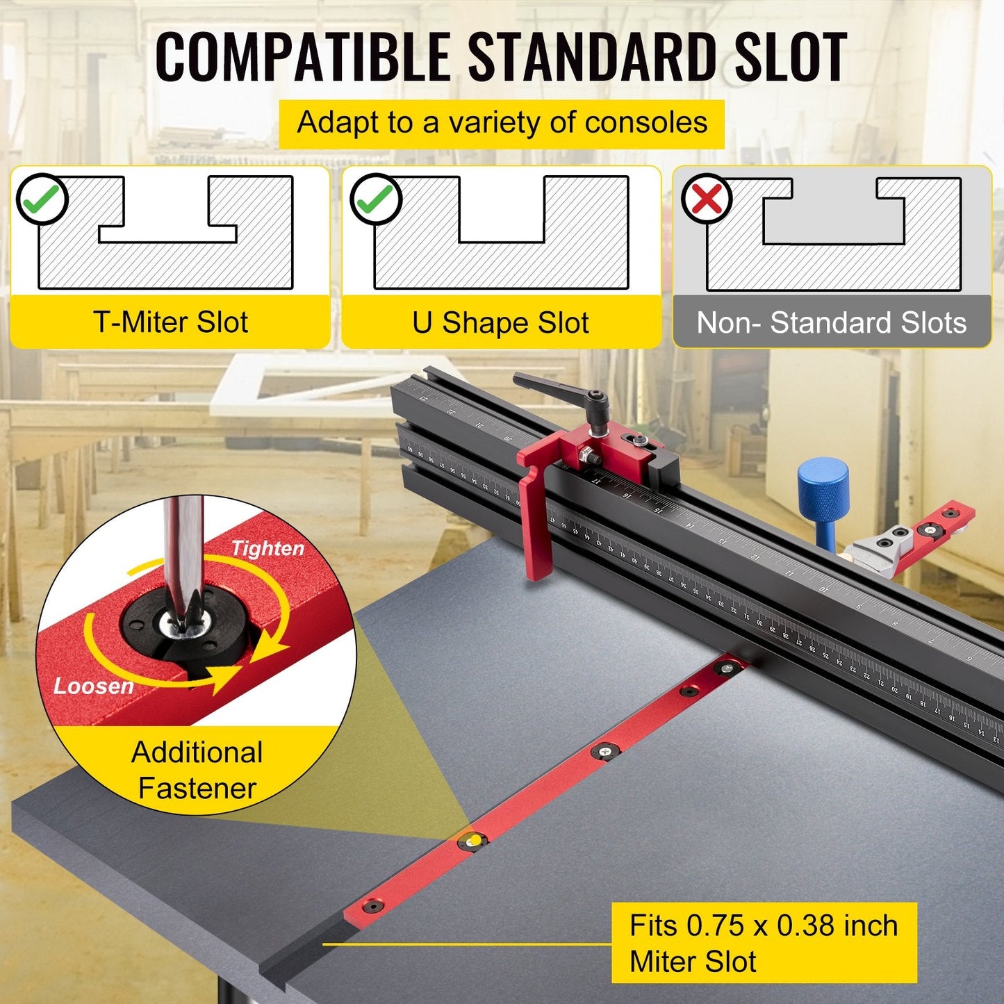 Precision Aluminum Miter Gauge with Laser Scale for Woodworking (450 mm)
