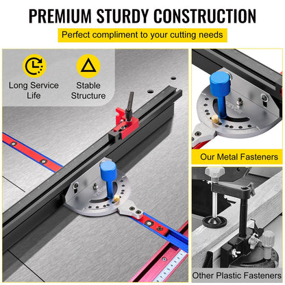 Precision Aluminum Miter Gauge with Laser Scale for Woodworking (450 mm)
