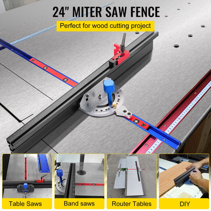 VEVOR Table Saw Circular Router Miter Gauge 24" Woodworking Track Angle Ruler