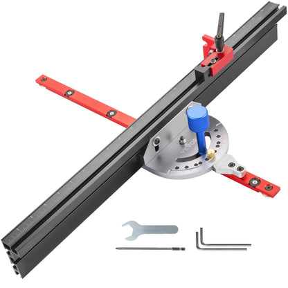 Aluminum Table Saw Router Miter Gauge with 60° Adjustable Angle Ruler 600mm