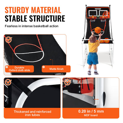 VEVOR Foldable Basketball Arcade Game, 2 Player Indoor Basketball Game, Home Dual