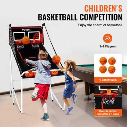 VEVOR Foldable Basketball Arcade Game, 2 Player Indoor Basketball Game, Home Dual