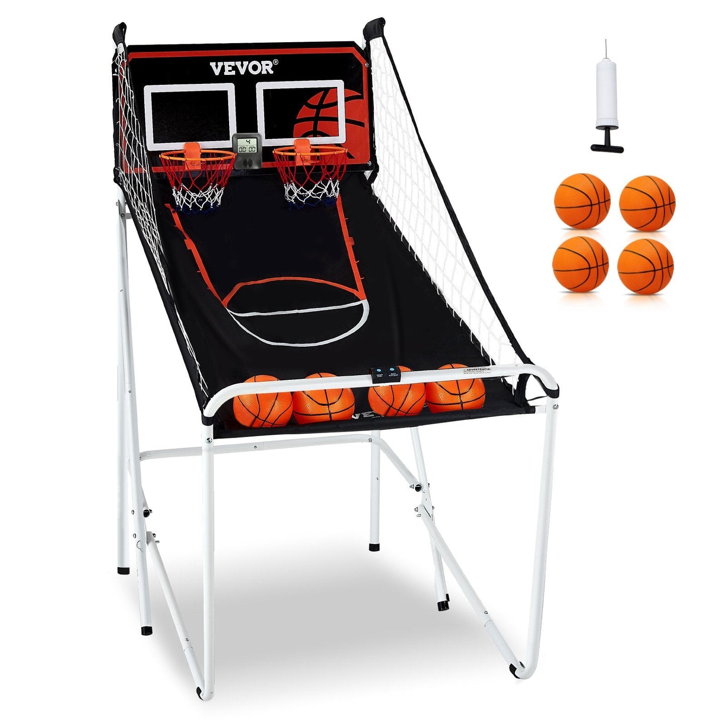 Foldable Dual Basketball Arcade Game with Electronic Scoreboard and 4 Balls