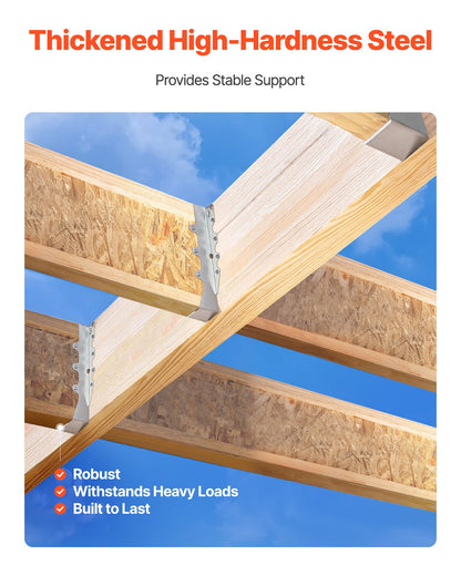 50 Pcs Joist Hanger, Inner Dimensions 1.57 x 1.50 x 7.83 inch / 40 x 38 x 199 mm, Rafter Hurricane Ties Joist Hangers with Rustproof Coating, Tie Brackets for Floor Deck and Ceiling Trusses