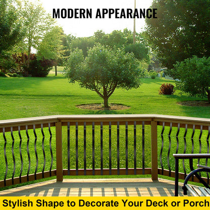 VEVOR Deck Balusters, 51 Pack Metal Deck Spindles, 32.25\"x1\" Staircase Baluster