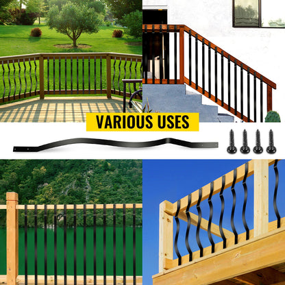 VEVOR Deck Balusters, 51 Pack Metal Deck Spindles, 32.25\"x1\" Staircase Baluster