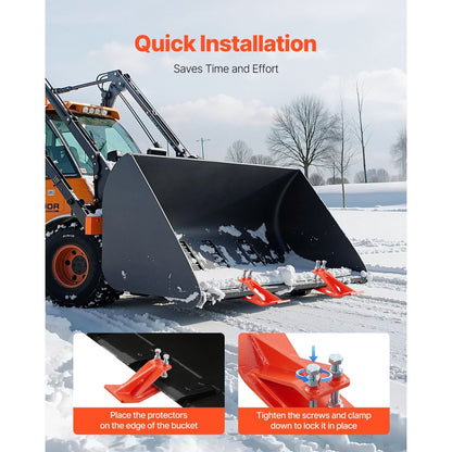 Tractor Bucket Protector, 2PCS Heavy Duty Steel Bucket Edge Protectors, Edge Tamer Anti-Skid Device with Double Hexagon 