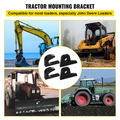 VEVOR Loader Bucket Forks 1 1/4\" Thick Hook Brackets Tach Weld on Loader Tractor