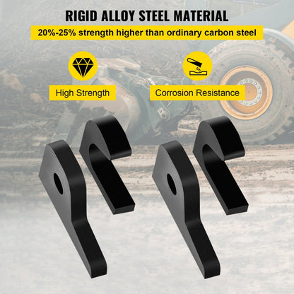 Heavy-Duty Loader Bucket Forks with Weld-On Hook Brackets, 32 mm Top, 20 mm Bottom