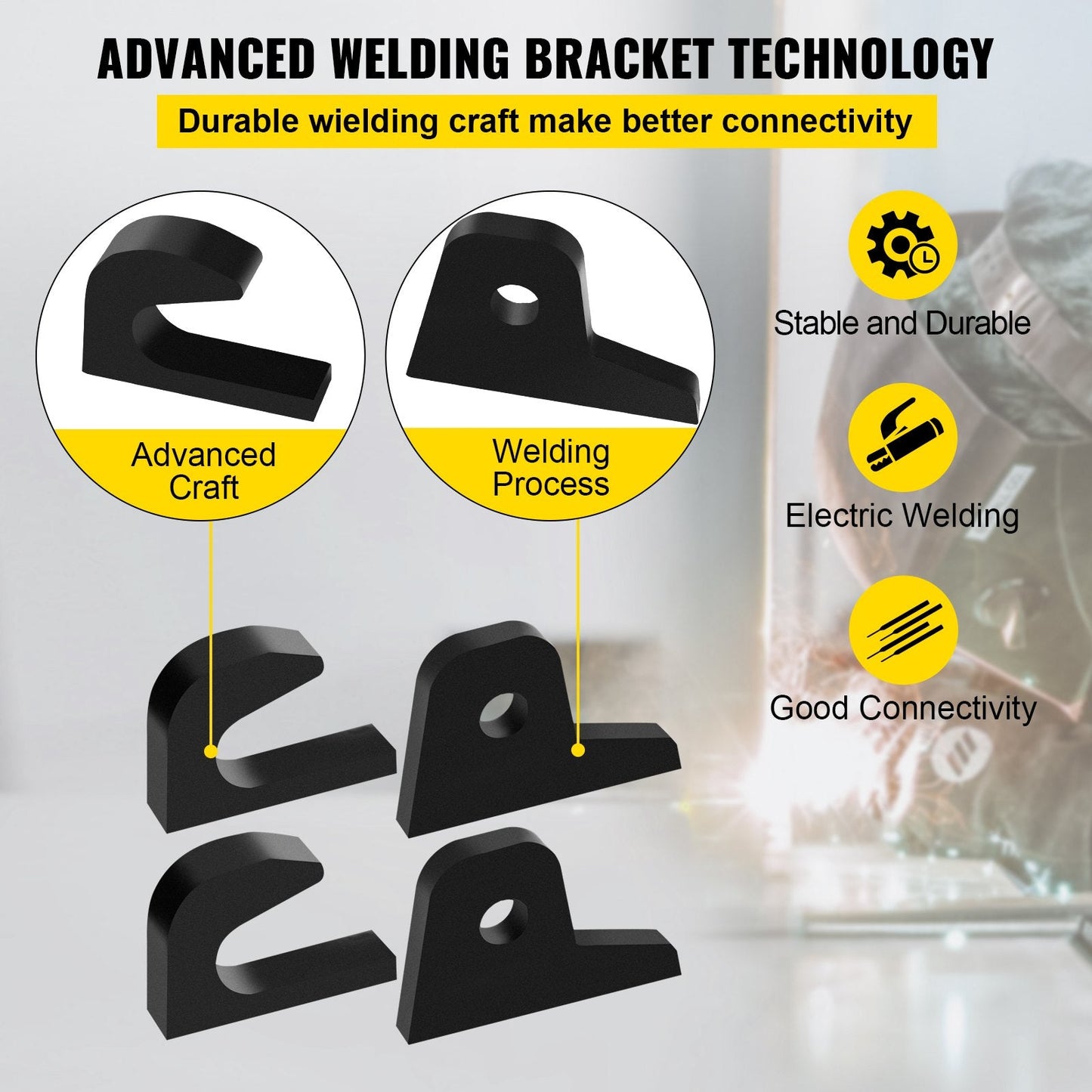 Heavy-Duty Loader Bucket Forks with Weld-On Hook Brackets, 32 mm Top, 20 mm Bottom