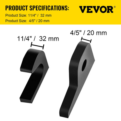 Heavy-Duty Loader Bucket Forks with Weld-On Hook Brackets, 32 mm Top, 20 mm Bottom