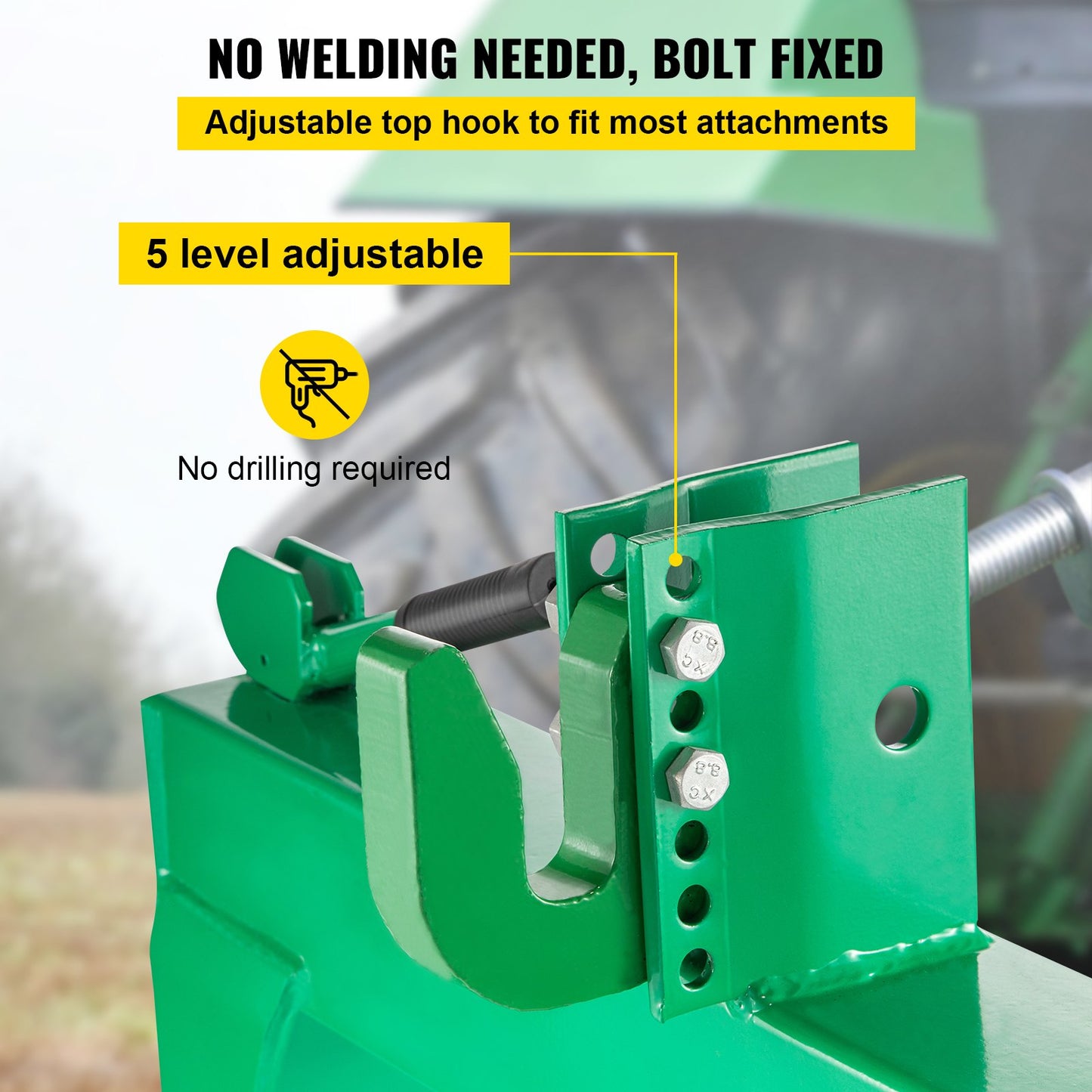 VEVOR 3-Point Quick Hitch Tractor Quick Hitch Fit for Category 1 & 2 Tractors