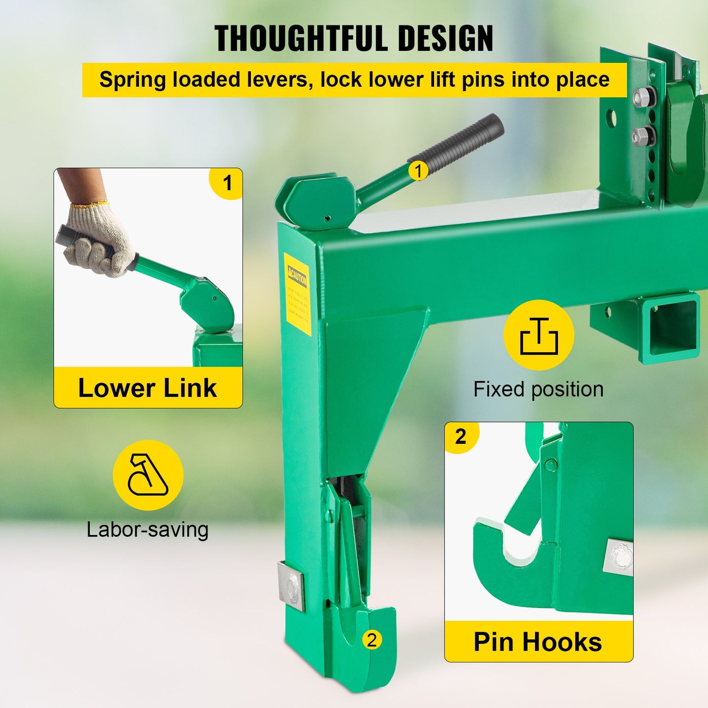 VEVOR 3-Point Quick Hitch Tractor Quick Hitch Fit for Category 1 & 2 Tractors