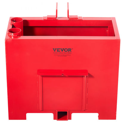 VEVOR Ballast Box 3 Point Category 1 Tractor Quick Tach Hitch Counterweight Red