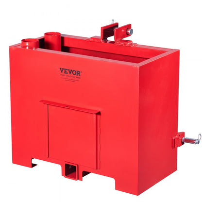 VEVOR Ballast Box 3 Point Category 1 Tractor Quick Tach Hitch Counterweight Red
