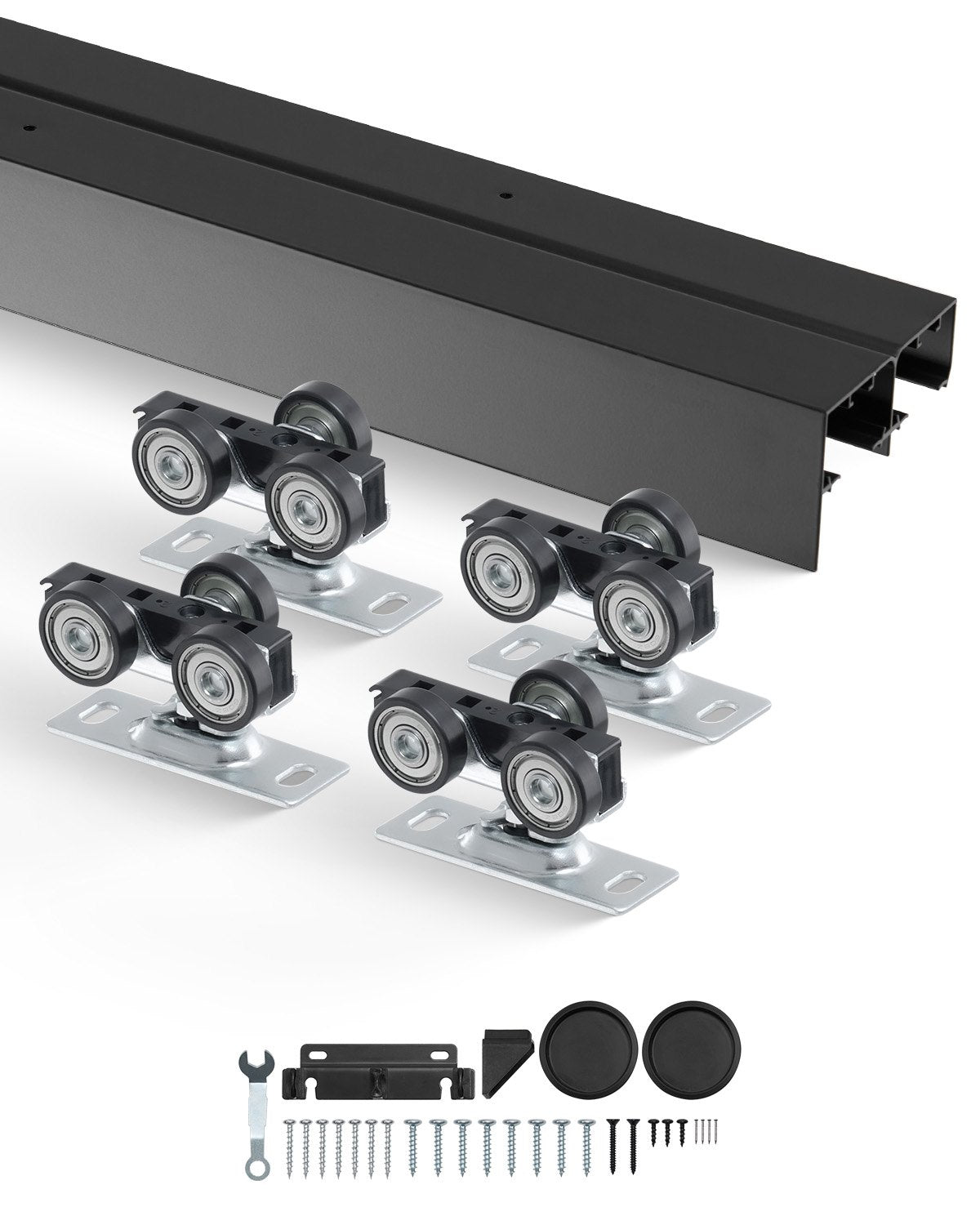 VEVOR Bypass Door Hardware 1.22m Bypass Closet Door Track Kit for 2 Door System