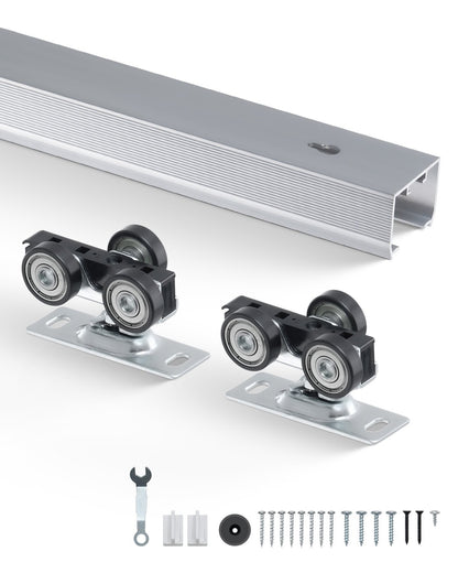 VEVOR Pocket Door Track Kit 1.44m Heavy Duty Pocket Door Hardware Kit 3 Wheels