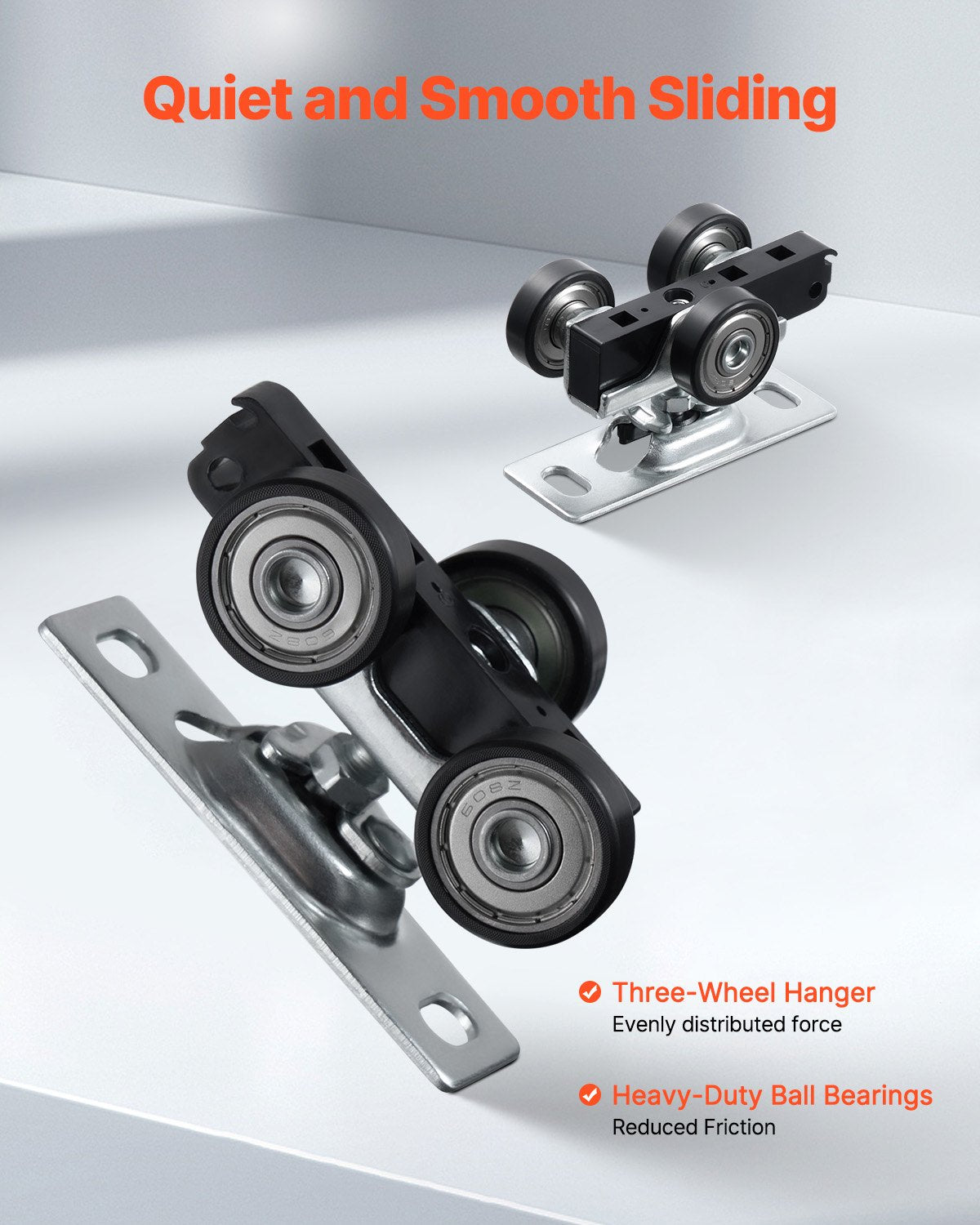 VEVOR Bypass Door Hardware 1.52m Bypass Closet Door Track Kit for 2 Door System