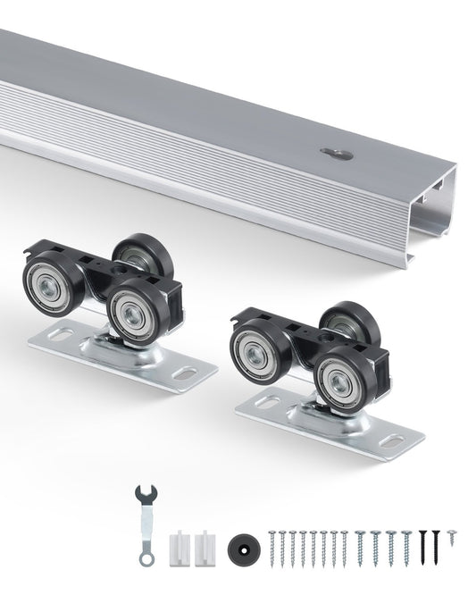VEVOR Pocket Door Track Kit 1.75m Heavy Duty Pocket Door Hardware Kit 3 Wheels